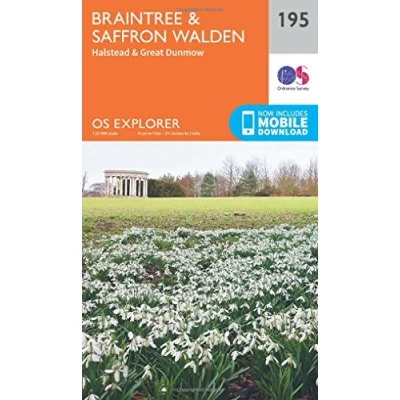 Image of Explorer 195 Braintree &amp; Saffron Walden Map With Digital Version