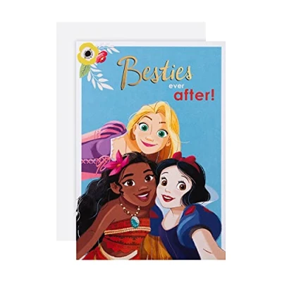 Image of Hallmark Any Occasion Card for Friend Disney Princess Design Featuring Rapunzel, Moana and Snow White