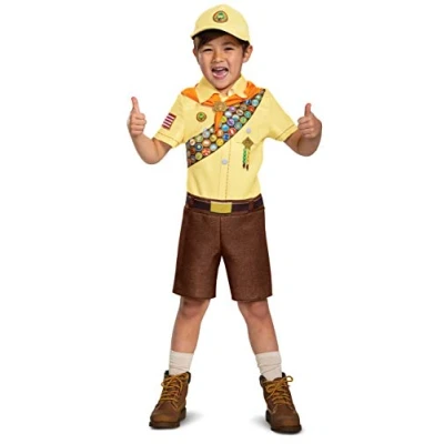 Image of Russell from Up Costume, Disney Pixar Movie Inspired Character Outfit for Kids, Classic Child Size Extra Small (3T 4T) Brown