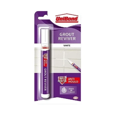 Image of White Grout Reviver Pen Easy To Use Tile Whitener For Bathroom Joints Restoring Discoloured &amp; Faded 7ml