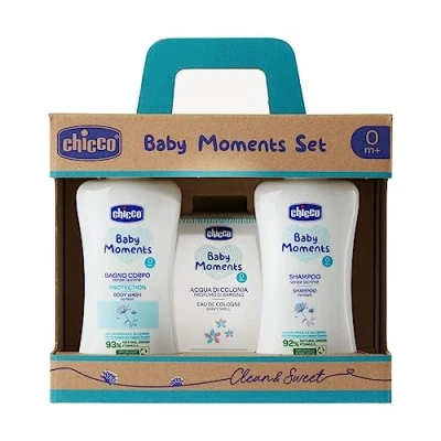 Image of Chicco Baby Moments Body Bath Set + Shampoo Cologne Water