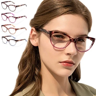 Image of ZENOTTIC Reading Glasses 4 Pair Quality Ladies Fashion Readers for Women, Suitable Work/Reading/Outdoor/Party