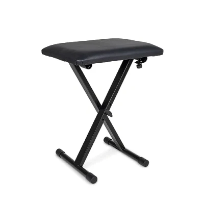 Image of GEWA Keyboard bench KB 10B, piano bench, instrument (constructed from sturdy tubular steel, stable and durable, height adjustable, ergonomic posture possible), Black