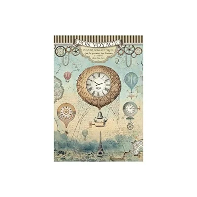 Image of Stamperia INTERNATIONAL, KFT Rice Paper Voyages Fantastiques Balloon, Multicoloured, One Size