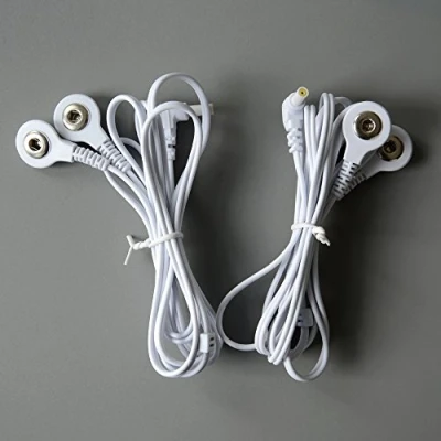 Image of KONMED 1 Pair TENS Lead Wires Jack 2.35mm Snap 3.5mm Connection