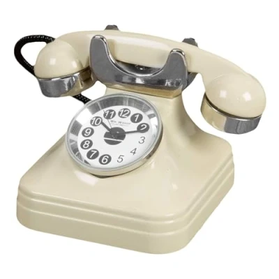 Image of WILLIAM WIDDOP Miniature Clock Cream Telephone