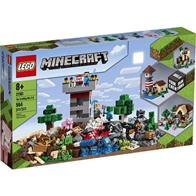 Image of LEGO Minecraft The Crafting Box 3.0 21161 Brick Construction Toy and Minifigures, Castle Farm Building Set, Great Gift for Players Aged 8 up, New 2020 (564 Pieces)
