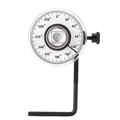 Image of Qiilu Torque Wrench Angle Gauge, 1/2 Inch, Adjustable Drive, 360 Degree Materials, Fits 1/2&quot; Dr. Tools, Metric