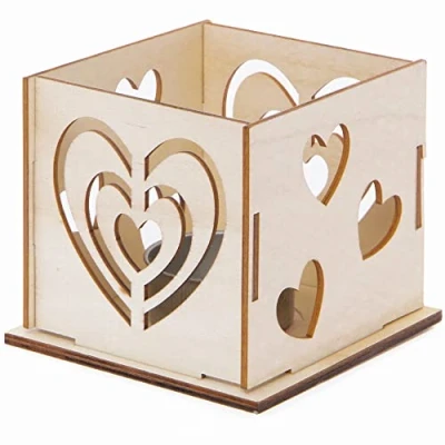 Image of Baker Ross Wooden Tealight Holders Craft Set 4 Pack, for Kids to and Paint (FC381)