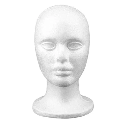 Image of Polystyrene Male Display Head Dummy Mens Man Hat Cap Men Shop Window Sunglasses Glasses White Retail Model Styrofoam Foam Mannequin Manikin Lightweigh