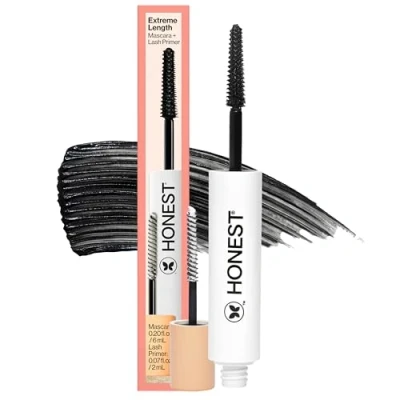 Image of Honest Beauty Extreme Length Mascara + Lash Primer 2 in 1 Boosts Length, Volume &amp; Definition Silicone Free, Paraben Dermatologist &amp;.