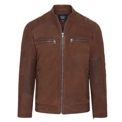 Image of Infinity Leather Mens Buff Cafe Racer Biker Jacket Jinan Tan Size 3XL