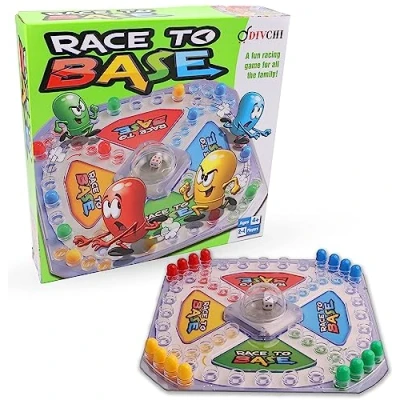 Image of DIVCHI Race to Base Board Game for kids Racing and Chasing Game, 4 Players