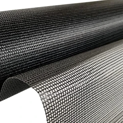 Image of EU Fabrics Teslin Mesh Net FabricPVC Dipped Fabric by the Metre Heavy Duty Fishnet for Dressmaking Breathable Netting Material Sewing and Home Décor (Black Sample 10cm x 10cm)