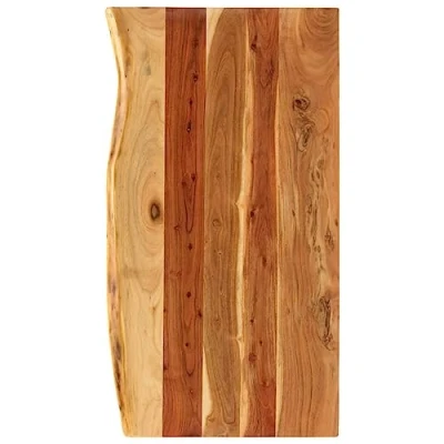 Image of vidaXL Solid Acacia Wooden Bathroom Vanity Top Polished, Lacquered Finish, Live Wood Edges, 100x52x3.8 cm