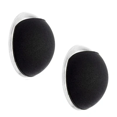 Image of WAGNER Doorstop Screw or Glue Wall 2pcs. Set Ø 20 x 8 mm, Stroke Bumper Made of die cast zinc with Stainless Steel Look + Soft Black Thermostatic Rubber, to be Screwed glued on Walls 15512702