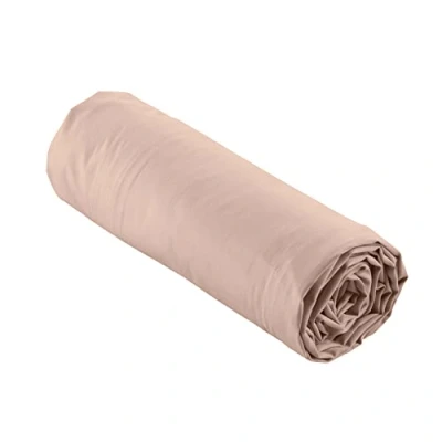 Image of douceur d&#039;intérieur, Percale Nude Cotton Fitted Sheet 180 x 200 cm