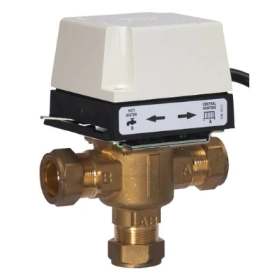 Image of Danfoss 087N665100 White HS3B28 3 Port Valve and Actuator 28 mm,