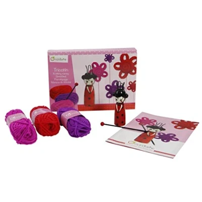 Image of Avenue Mandarine Ref 42710O Creative Box Knitting Contains Nancy, 3 Balls of Wool &amp; Needles Make Woollen Tubes, Suitable for Ages 7 12+