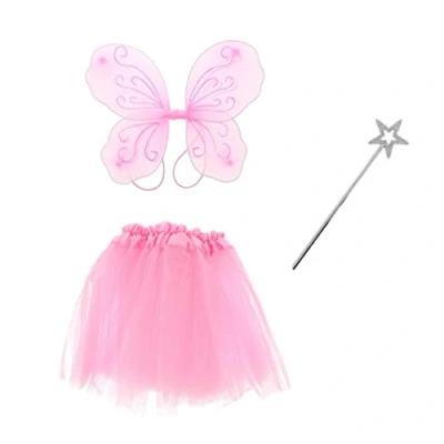 Image of Zac&#039;s Alter Ego 3 Piece Fancy Dress Butterfly Wings, Wand &amp; Tutu Fairy Set