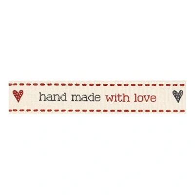 Image of Berisfords 15mm &#039;Handmade With Love&#039; on a 4m Reel (Natural Charms Range)