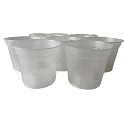 Image of Gone Potty 15cm Translucent/Clear Orchid Flower Pots (10)