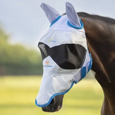 Image of Shires Ultra Pro Fly Mask White: Pony