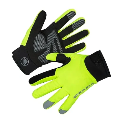 Image of Endura Men&#039;s Strike Long Finger Gloves, Hi Viz Yellow, M