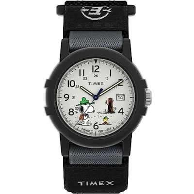Image of Timex Expedition X Peanuts Beagle Scout Camper Men&#039;s 40 mm Fabric Strap Watch TW4B29100