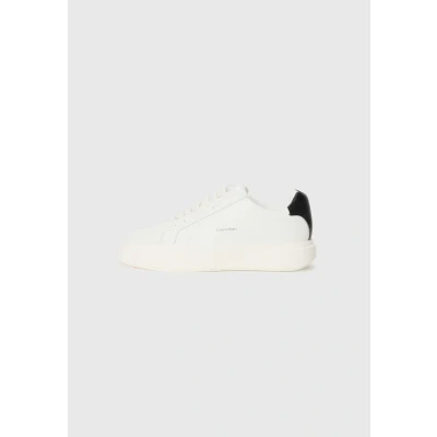 Image of Calvin Klein Jeans Cupsole Trainers, Men&#039;s, Size: 6.5, Bright white/black shoes