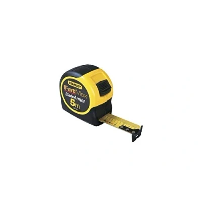 Image of Stanley Fmht81556 5 metres of Fatmax Range Tape Made in France Thick Ribbon Blade Armor Coating Resistant Mylar ABS case Robust