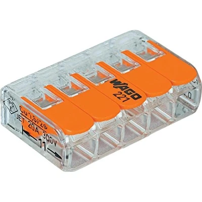 Image of Wago 221 415 Lever Nuts 5 Conductor Compact Connectors 50 PK