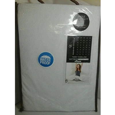 Image of Gaveno Cavalia Terry Towelling Mattress Protector for Bed, Single White
