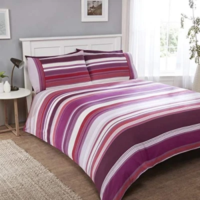 Image of Rapport Stratos 100% Brushed Duvet Set, Cotton, Mulberry, Double