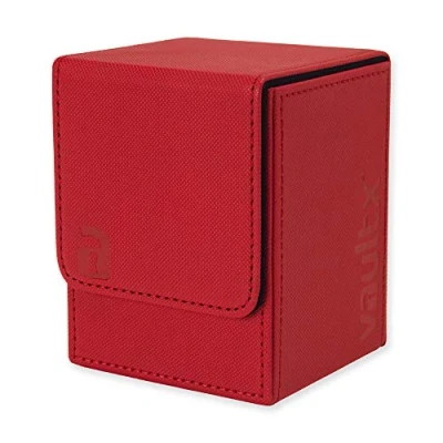 Image of Vault X Premium Exo Tec Deck Box Large Size for 80+ Sleeved Cards PVC Free Card Holder TCG (Red)