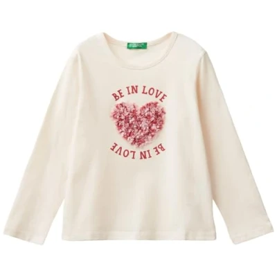 Image of United Colors of Benetton Girl&#039;s T Shirt M/L 3I1XG10FG Short Sleeve, Bianco, 3 Years
