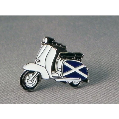 Image of Metal Enamel Pin Badge Scooter Lambretta Scotland Scottish Flag