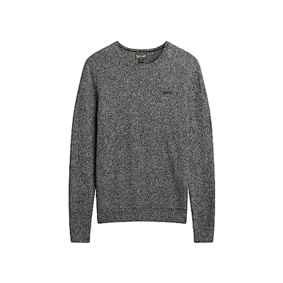 Image of Superdry Men&#039;s Essential Slim Fit Crew Jumper Sweatshirt, Dark Charcoal Jasper, L