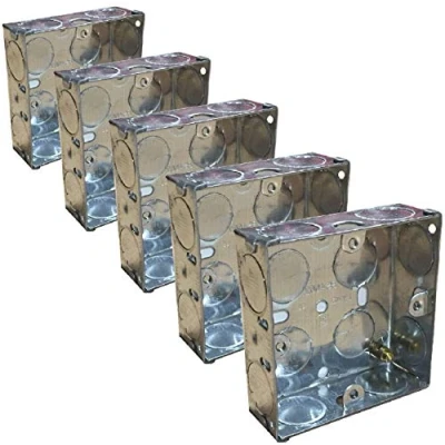 Image of 5 x Single Metal Back Box 25mm Flush Wall Pattress / 1 Gang Electrical Sockets