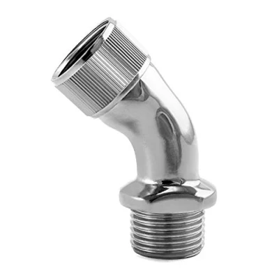 Image of QWORK® Elbow Adapter for Shower Head, Chrome Plated Brass 1/2&quot; Extender Connector