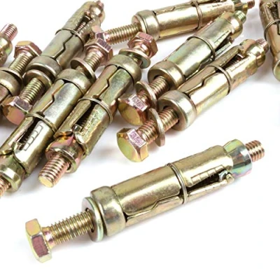 Image of 10x Heavy Duty Loose Bolt Shield Anchors M8 x 75mm Fixing Bolts for Brick, Concrete &amp; Masonry