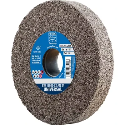Image of PFERD Grinding Disc 150 x 25 32 mm Universal Design 24 Grain Normal Corundum 39008426 Sanding with Integrated Reducing Sleeves (25/20/16 mm)