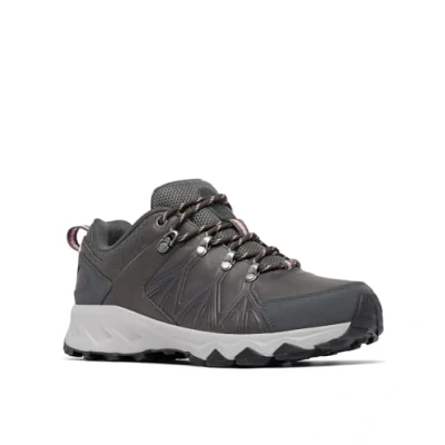 Image of Columbia Women&#039;s Peakfreak 2 Outdry Leather Waterproof Low Rise Hiking Shoes, Grey (Ti Steel x Salmon Rose), 7 UK