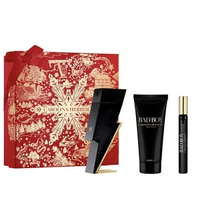 Image of Carolina Herrera Bad Boy Gift Set 100ml EDT + Shower Gel 10ml