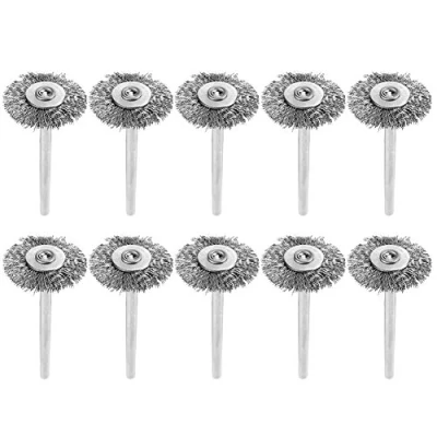 Image of 10Pcs 25mm Mini Stainless Steel Wire Brush, Polishing Wheel for Grinder Ro tary Tool Metal Surface Cleaning