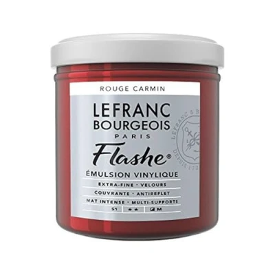 Image of Lefranc Bourgeois Acrylic Vinyl Emulsion, Carmine Red, 125ml Tube Vinylfarbe
