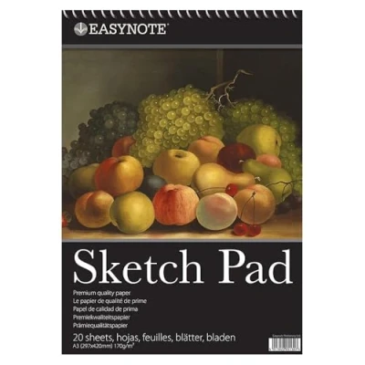 Image of 1ABOVE Artists Sketch pad,Spiral Bound Pad Paper for Artists. Ideal The Studio, School Or at Home 170gsm Cartridge (A3)