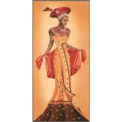 Image of Lanarte Counted Cross Stitch Kit: African Fashion I, NA, 20 x 40cm