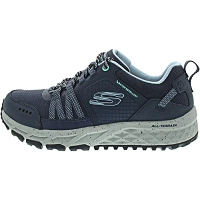 Image of Skechers Women&#039;s 180061 NVBL Trekking Low Cut, Navy Leather/Mesh/Blue Trim, 4 UK