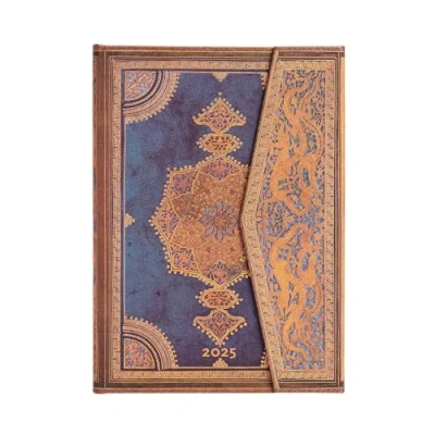 Image of Kalendarz Paperblanks 2025 Safavid Indigo Midi tygodniowy HOR: tydzień na dwóch stronach, zamykany Magnes, Papier 100 GSM